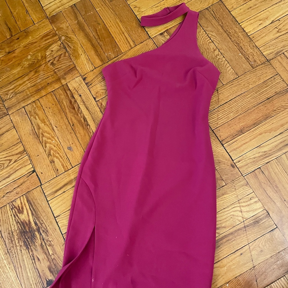 Likely One-Shoulder Bodycon Dress in Fuchsia